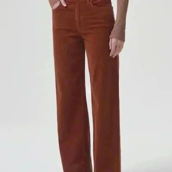 New AGOLDE Women Harper Straight Leg Corduroy Jeans Size 31 Color Saddle Brown - Picture 14 of 14